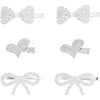 Crystal Bow, Heart, Butterfly Hair Clips, Silver - Hair Accessories - 1 - thumbnail