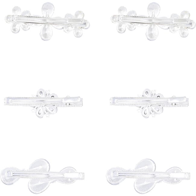 Crystal Flower & Droplet Hair Clips, Silver - Hair Accessories - 5