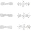 Crystal Bow & Daisy Hair Clips, Silver - Hair Accessories - 1 - thumbnail