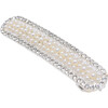 Crystal Bow & Pearl Studded Hair Clips, Silver - Hair Accessories - 3