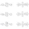 Crystal Droplet & Flower Hair Clips, Silver - Hair Accessories - 1 - thumbnail