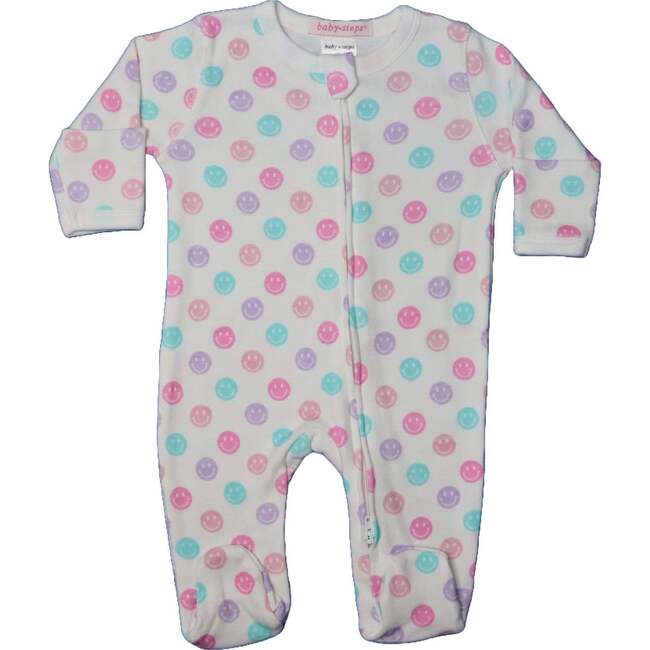 Baby Zipper Footie, Pink Smile