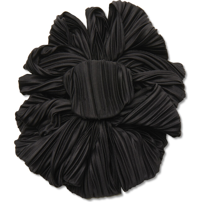 Women's Rita Oversized Ruched Ribbon Claw Clip, Jet - Hair Accessories - 1