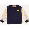 Kids Shapes Print Crew Neck Drop Shoulder Sweatshirt, Navy - Sweatshirts - 1 - thumbnail