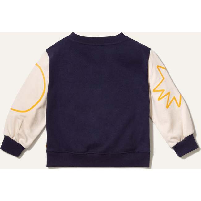 Kids Shapes Print Crew Neck Drop Shoulder Sweatshirt, Navy - Sweatshirts - 3