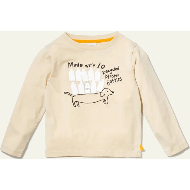 Kids Billy Bottle Print Crew Neck Long Sleeve T-Shirt, Beige