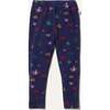 Kids Confetti Print Elastic Waist Legging, Blue - Leggings - 1 - thumbnail