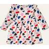 Baby Shapes Print Ruffle Long Sleeve High Waist Skirt Dress, Blue - Dresses - 1 - thumbnail