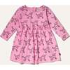 Baby Coco Poodle Print Long Sleeve High Waist Skirt Dress, Pink - Dresses - 1 - thumbnail