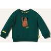 Baby Spot Dog Print Crew Neck Drop Shoulder Sweatshirt, Green - Sweatshirts - 1 - thumbnail