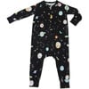 Ultra Soft Long Sleeve 2-Way Zipper Sleeper, Planets - Rompers - 1 - thumbnail