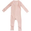 Waffle Long Sleeve 2-Way Zipper Sleeper, Blush Pink - Rompers - 2