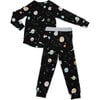 Long Sleeve Raglan Top & Bottom Pajama Set, Planets - Pajamas - 2