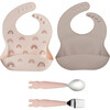 Kids Food Grade Silicone Bibs & Utensil Set, Bunny - Mixed Accessories Set - 1 - thumbnail