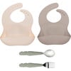 Kids Food Grade Silicone Bibs & Utensil Set, Alligator - Mixed Accessories Set - 1 - thumbnail