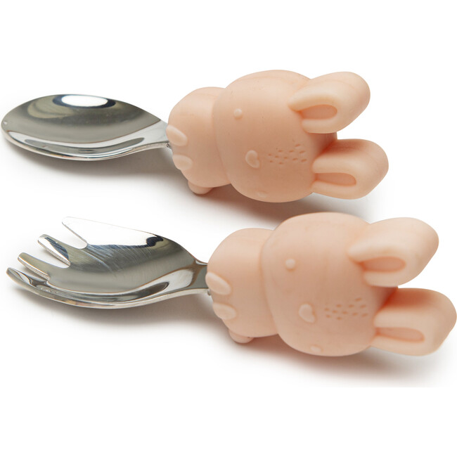 Learning Feeding Food Grade Silicone Mealtime Set, Bunny - Mixed Accessories Set - 5