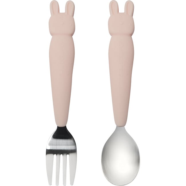 Kids Food Grade Silicone Bibs & Utensil Set, Bunny - Mixed Accessories Set - 5