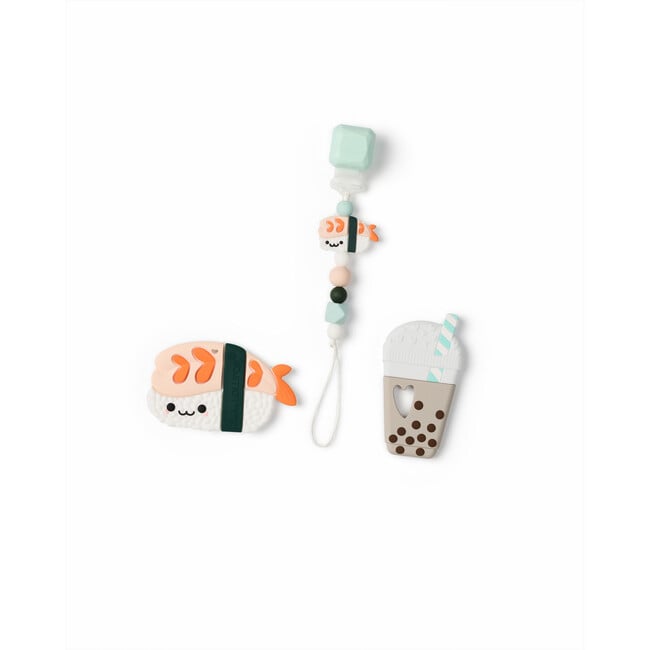 Food Grade Silicone Soothing Teether Bundle, Sushi & Bubble Tea - Teethers - 5