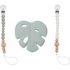 Food Grade Silicone Soothing Teether Bundle, Monstera leaf - Teethers - 1 - thumbnail