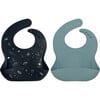 Food Grade Silicone Bibs Set, Space & Slate - Bibs - 1 - thumbnail