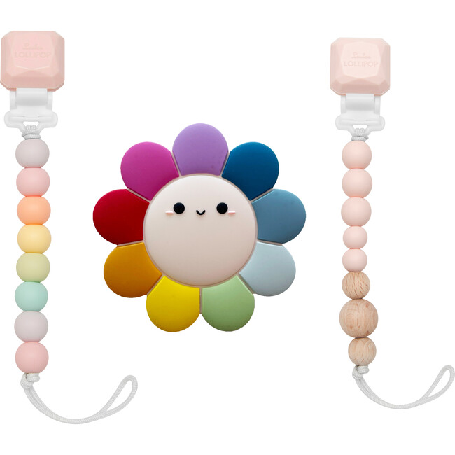 Food Grade Silicone Soothing Teether Bundle, Daisy