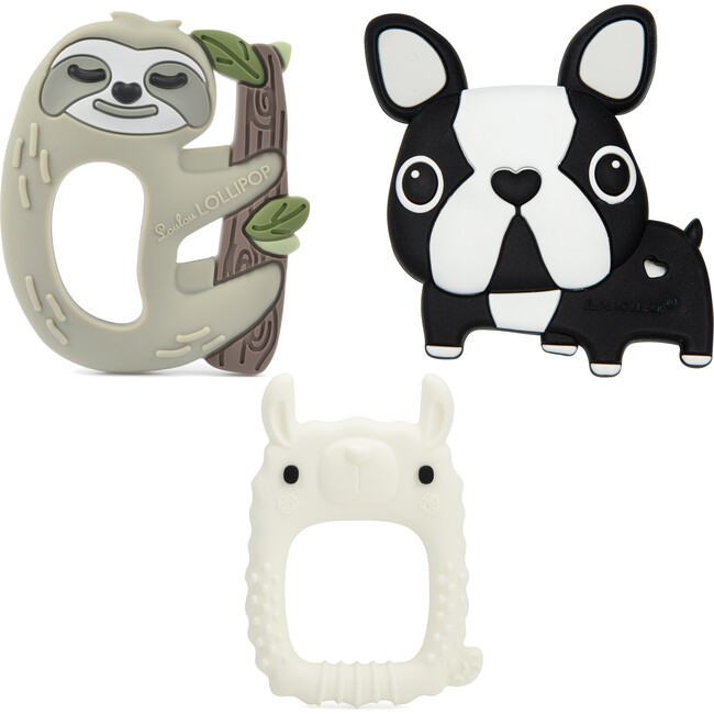 Food Grade Silicone Soothing Teether Bundle, Animal Favorites