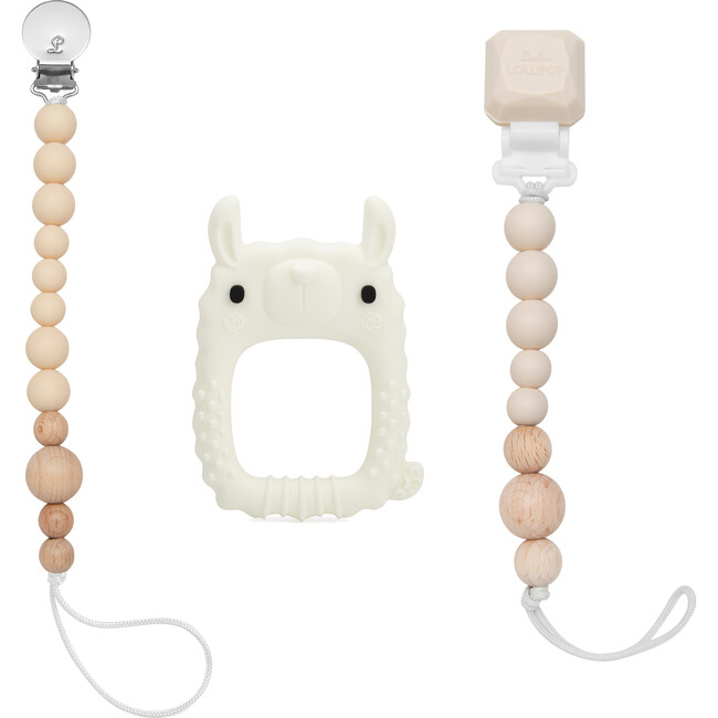 Food Grade Silicone Soothing Teether Bundle, Llama