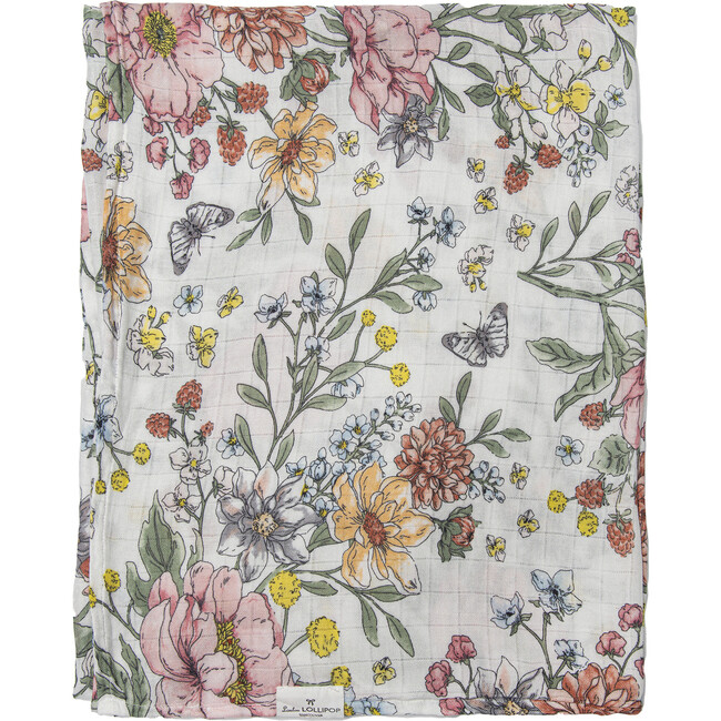 Bamboo Cotton Muslin Swaddle Blanket, Secret Garden