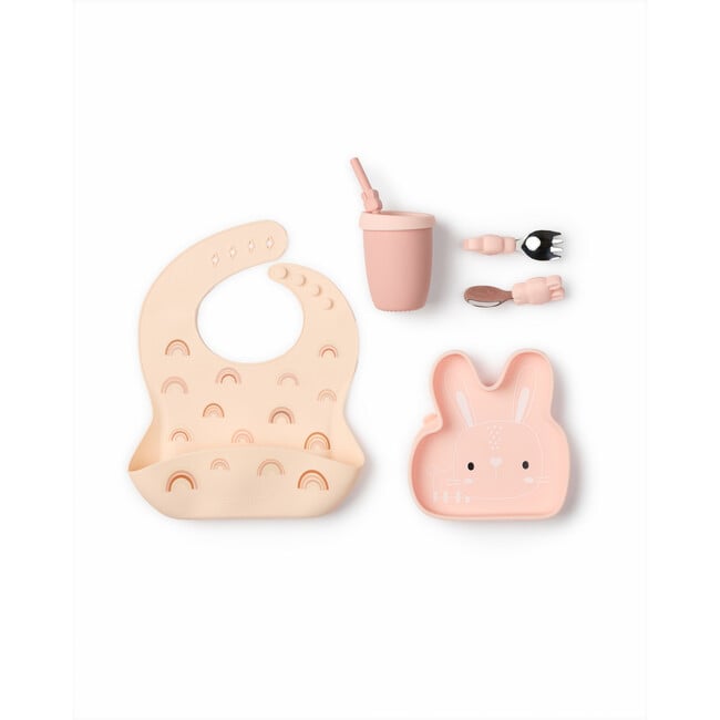 Feeding Food Grade Silicone Dining Bundle, Bunny - Mixed Accessories Set - 2