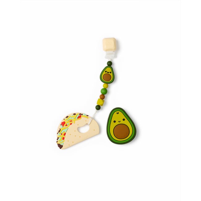 Food Grade Silicone Soothing Teether Bundle, Avocado & Taco - Teethers - 4