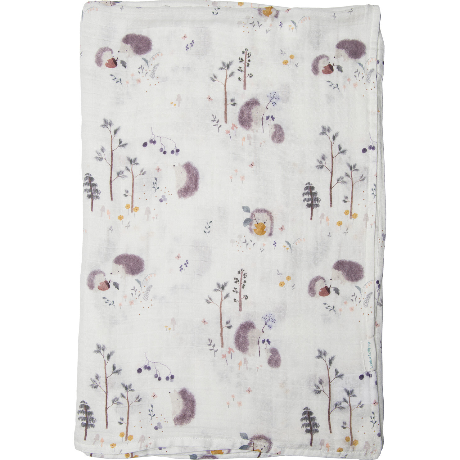 Bamboo Cotton Muslin Swaddle Blanket, Hedgehogs - Swaddles - 1