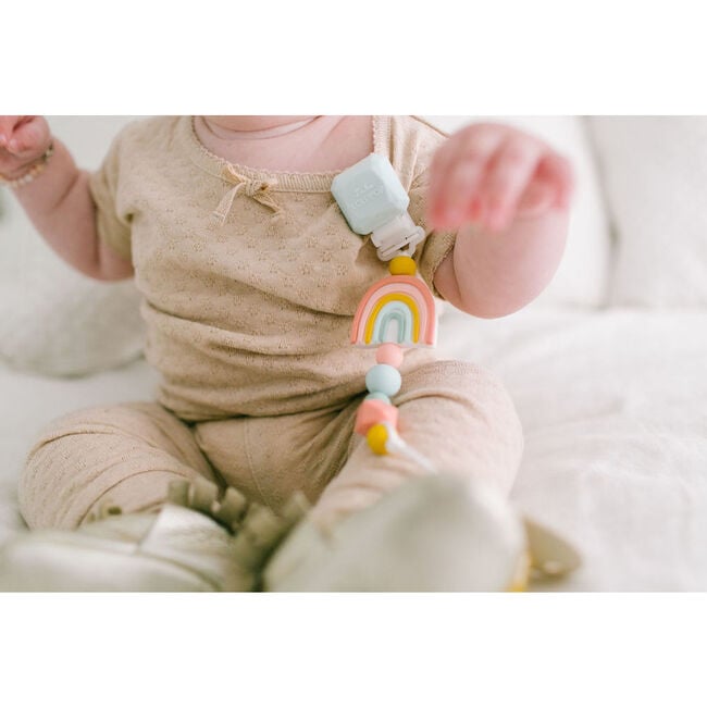 Food Grade Silicone Soothing Teether Bundle, Daisy & Rainbow - Teethers - 6