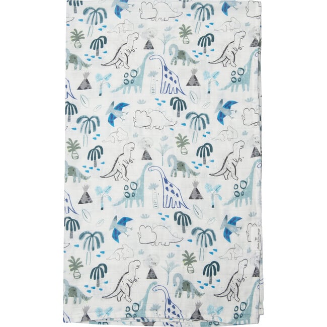 Bamboo Cotton Muslin Swaddle Blanket, Dinosaurs