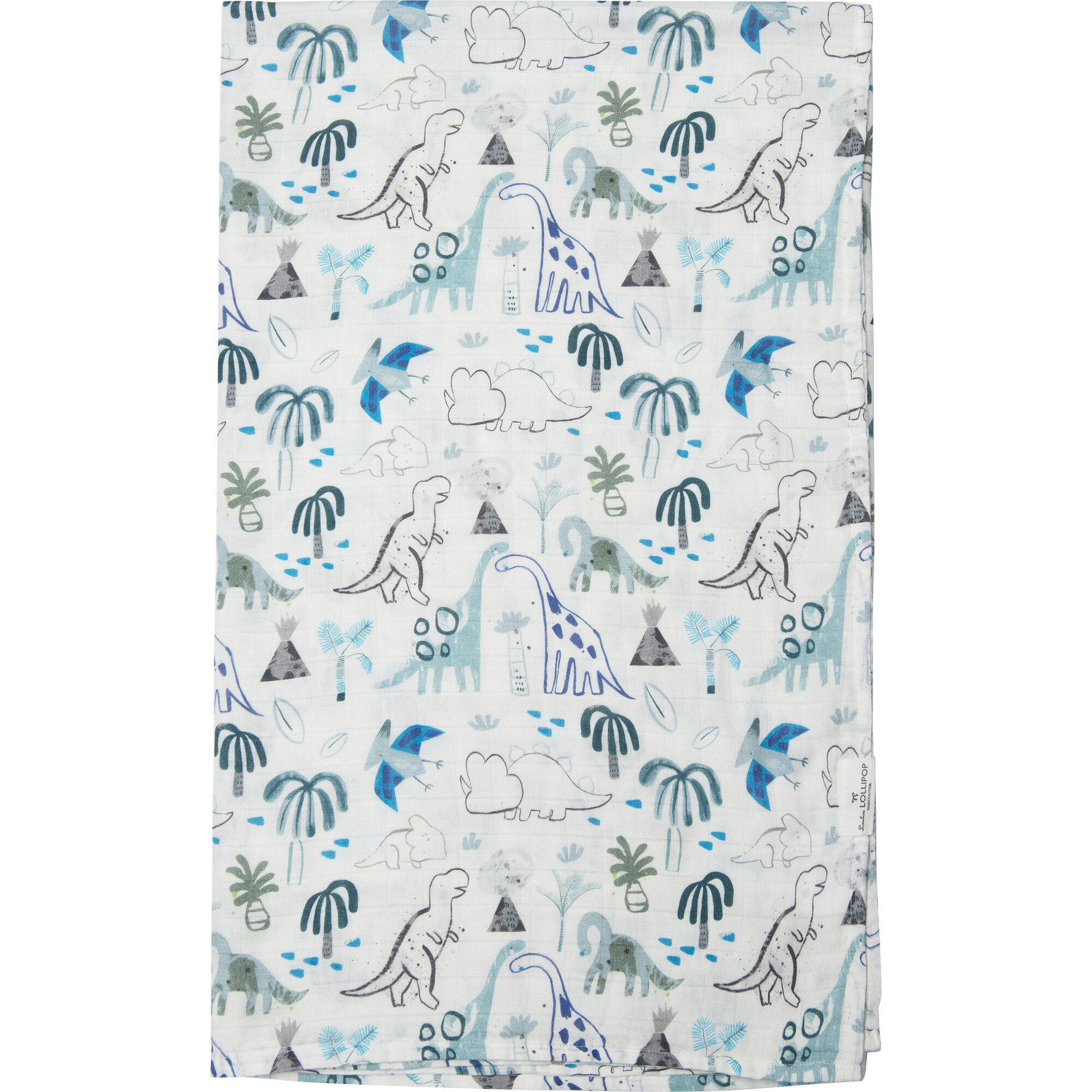Bamboo Cotton Muslin Swaddle Blanket, Dinosaurs - Swaddles - 1