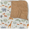 Bamboo Cotton Muslin Reversible Quilt Blanket, Safari Jungle - Quilts - 1 - thumbnail