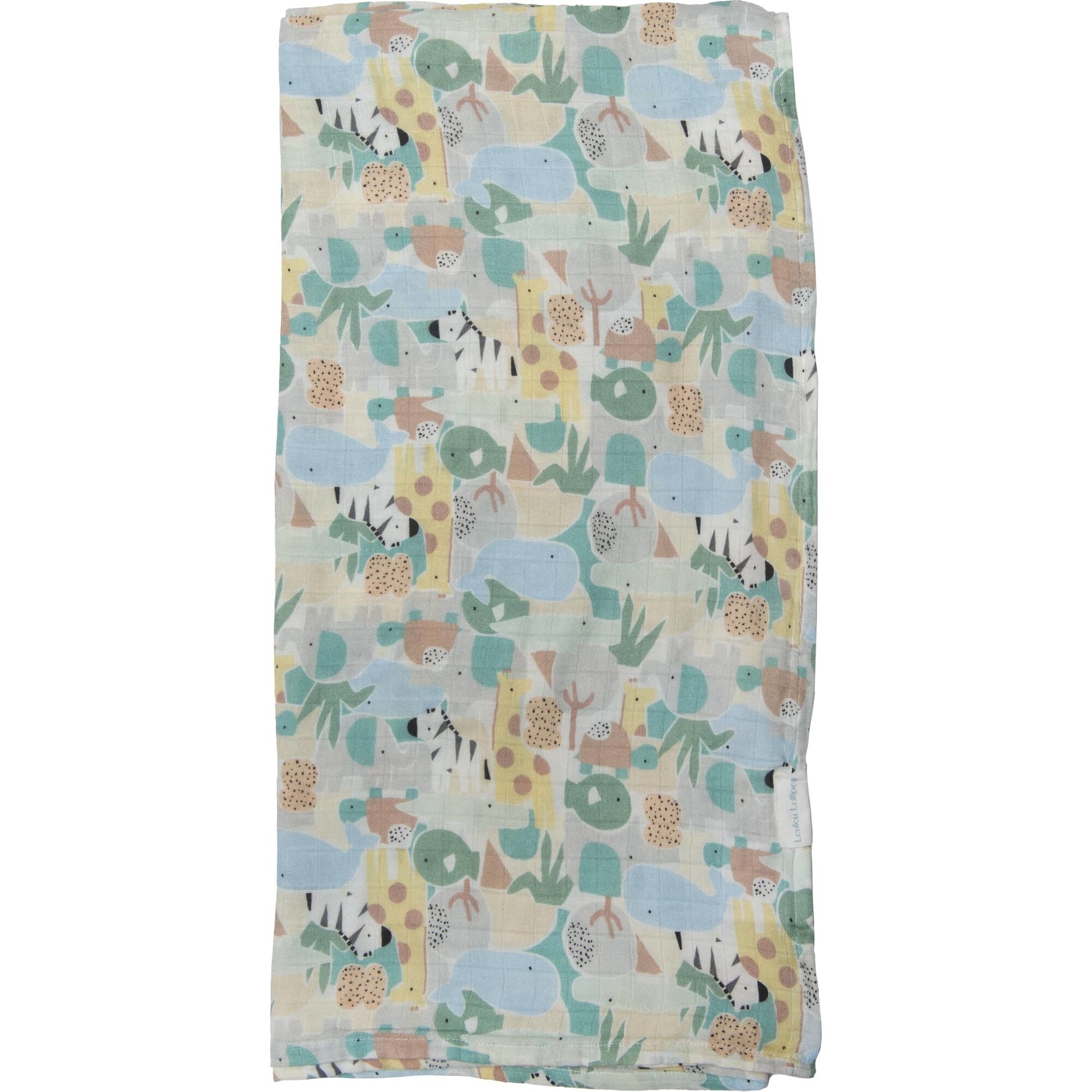 Bamboo Cotton Muslin Swaddle Blanket, Animal Puzzle - Swaddles - 1