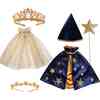 Celestial Princess & Wizard Costume Gift Set, Gold/Navy - Costumes - 1 - thumbnail