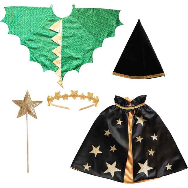 Dragon & Wizard Costume Gift Set, Green/Black