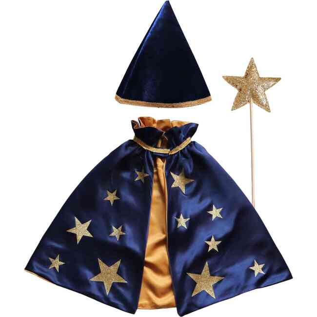 Celestial Princess & Wizard Costume Gift Set, Gold/Navy - Costumes - 6