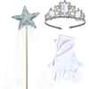 Raven Princess Crown & Wand Set, Silver - Costume Accessories - 1 - thumbnail
