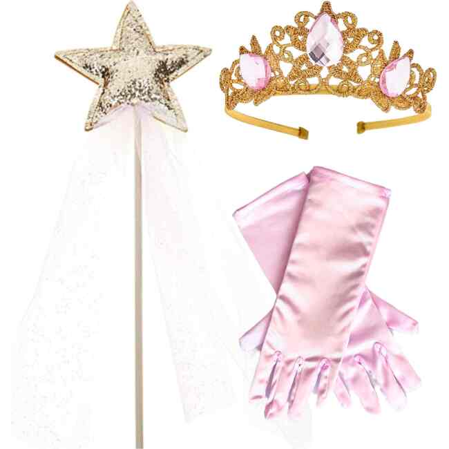 Raven Princess Crown & Wand Set, Pink - Costume Accessories - 1