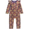 Snap Front Ruffle Baby Romper, Turkish Rug Floral - Rompers - 1 - thumbnail