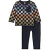 Long Sleeve Top and Pants Set, Checkerboard - Mixed Apparel Set - 1 - thumbnail