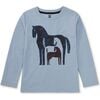 Marbled Horses Graphic Tee, SCENIC BLUE - T-Shirts - 1 - thumbnail