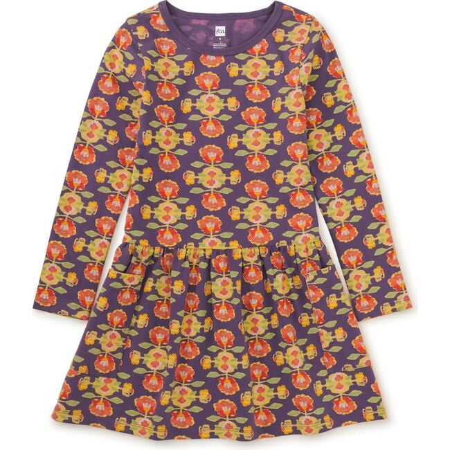 Long Sleeve Pocket Dress, Turkish Rug Floral