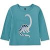 Long Neck Dino Baby Tee, SEASHORE - T-Shirts - 1 - thumbnail