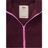 Teddy Fleece Zip Up Jacket, Purple Fig - Fleece & Sherpa Jackets - 2