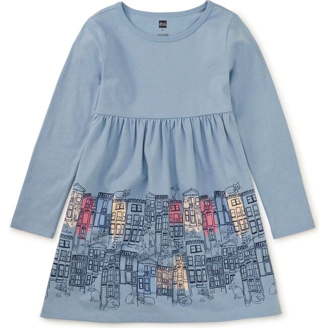 Istanbul Skyline Skirted Dress, SCENIC BLUE