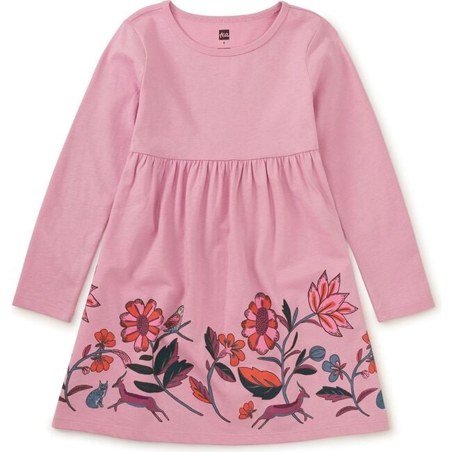 Floral Skirted Graphic Dress, MAUVE MIST