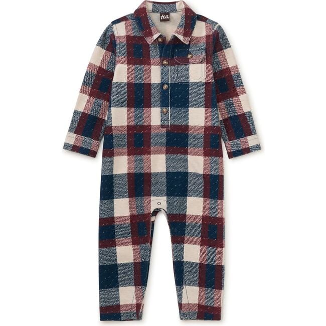 Collared Baby Romper, Cappadocia Plaid